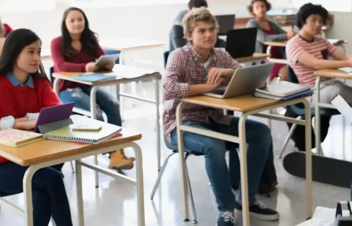 students in class learning